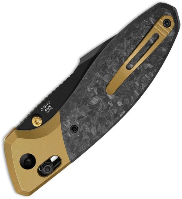 Kizer Cutlery Staffi Clutch Lock CF Gold Titanium S45VN