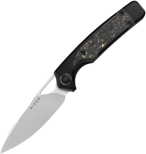 Kizer Ara Linerlock Gold Flake - S45VN