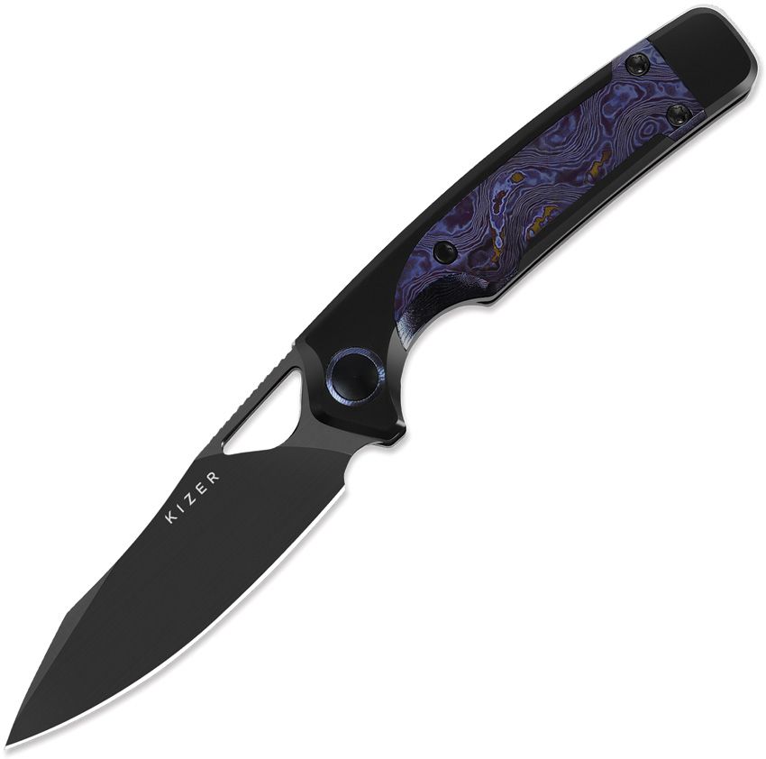 KI3729A4.jpg Kizer Ara Linerlock Folding Knife 3" CPM Cru-Wear Black DLC Titanium