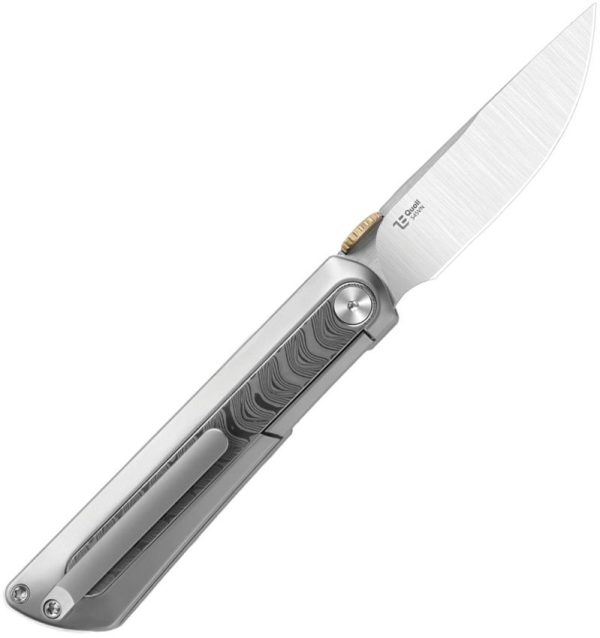 Kizer Cutlery Quoll Framelock Rainbow Damascus Titanium