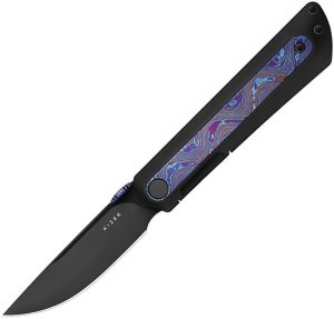 Kizer Cutlery Quoll Framelock Black DLC Timascus