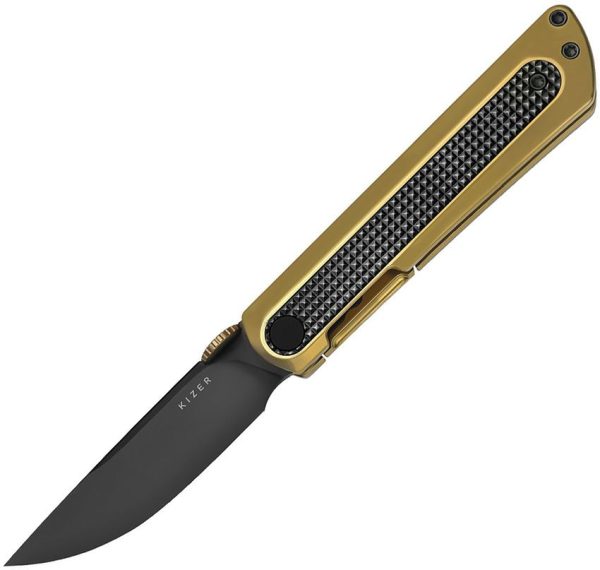 Kizer Cutlery Quoll Framelock Zirconium Gold Titanium
