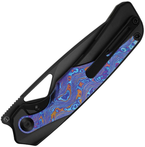 Kizer Cutlery Topsail Framelock Black DLC Timascus