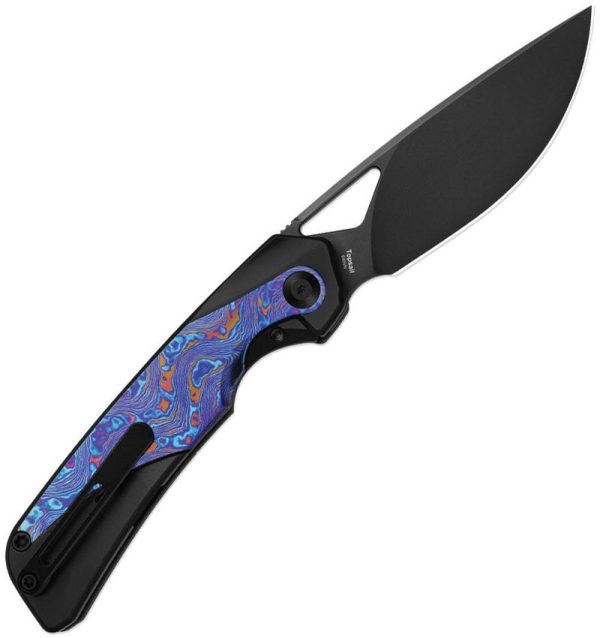 Kizer Cutlery Topsail Framelock Black DLC Timascus