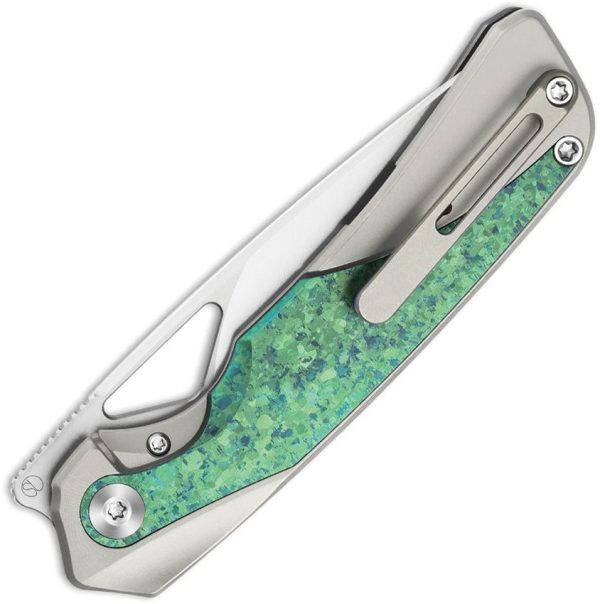 Kizer Cutlery Topsail Framelock Green Crystal Titanium