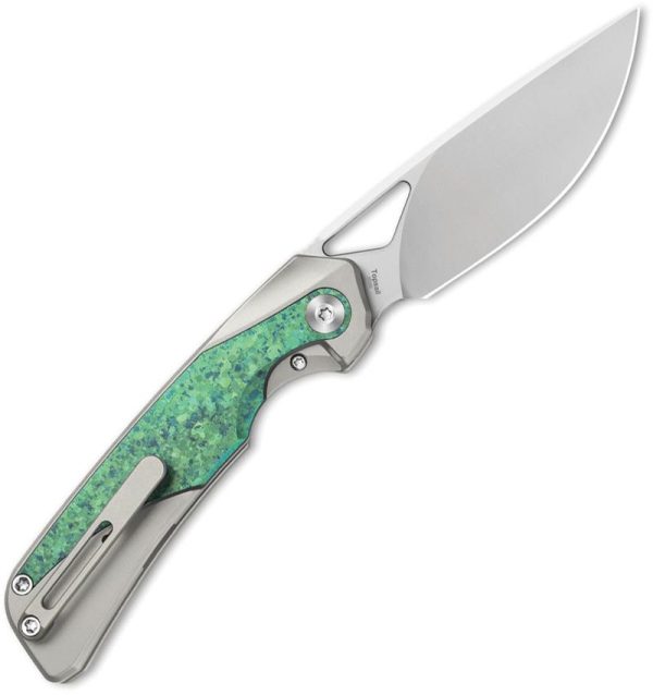 Kizer Cutlery Topsail Framelock Green Crystal Titanium