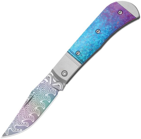 Kizer Cutlery Trestle Rainbow Damascus Slip Joint
