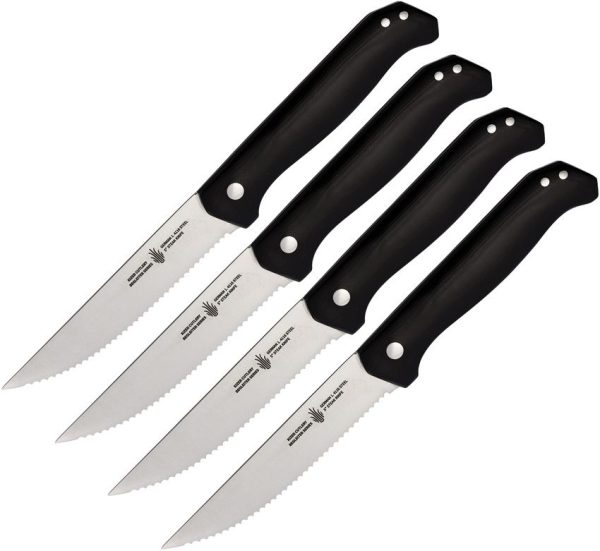 Kizer Cutlery Begleiter Steak Knife Set Black G10 Four Pack