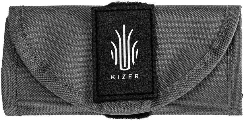 Kizer Cutlery Black and Gray Nylon Knife Roll Holds 8 Folding Knives