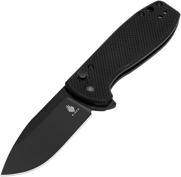 Kizer Amicus Button Lock Black G10 9Cr18MoV