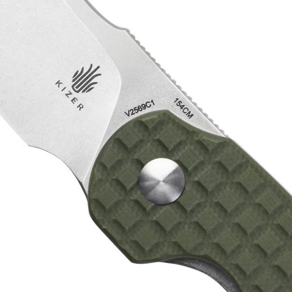 Kizer Cutlery October Mini Green G10 154CM Linerlock