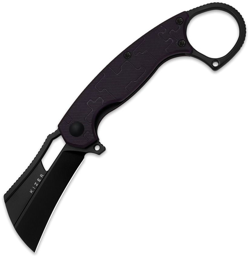 Kizer Cutlery Dodo Linerlock Folding Karambit 2.25" Nitro V Black PC