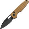 Kizer Parakeet Button Lock Folding Knife - Brown Micarta