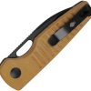 Kizer Parakeet Button Lock Folding Knife - Brown Micarta