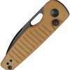 Kizer Parakeet Button Lock Folding Knife - Brown Micarta