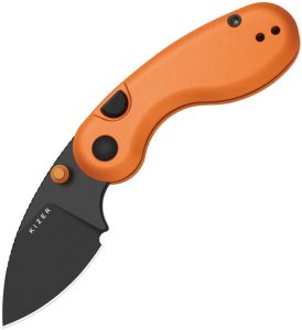 Kizer Microbe Button Linerlock - Orange Aluminum