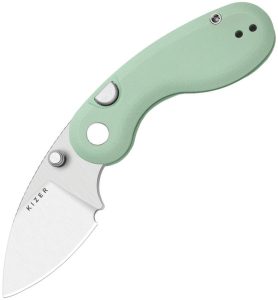 Kizer Microbe Button Linerlock - Green G10 Handle