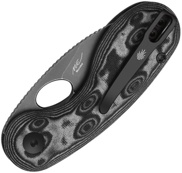Kizer Microbe Button Linerlock - Black Micarta