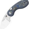 Kizer Cutlery Vortex Folding Knife - Blue and Black Micarta
