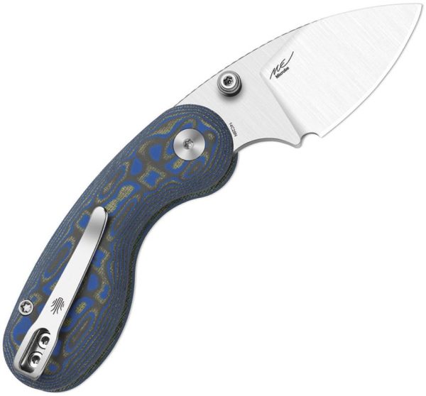 Kizer Cutlery Vortex Folding Knife - Blue and Black Micarta