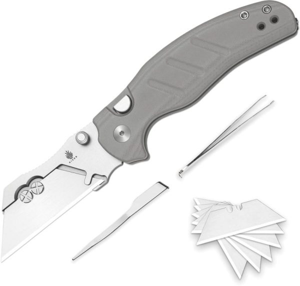 Kizer Cutlery C01C Uti 1 Button Lock Gray G10