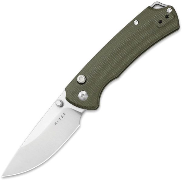 Kizer Cutlery T1 BD Nitro V Button Lock Green Micarta