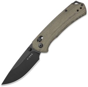 Kizer Cutlery T1 CD Nitro V Button Lock Green Micarta