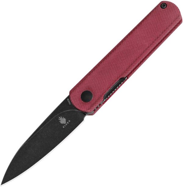 Kizer Feist Linerlock Red Micarta Folding Knife