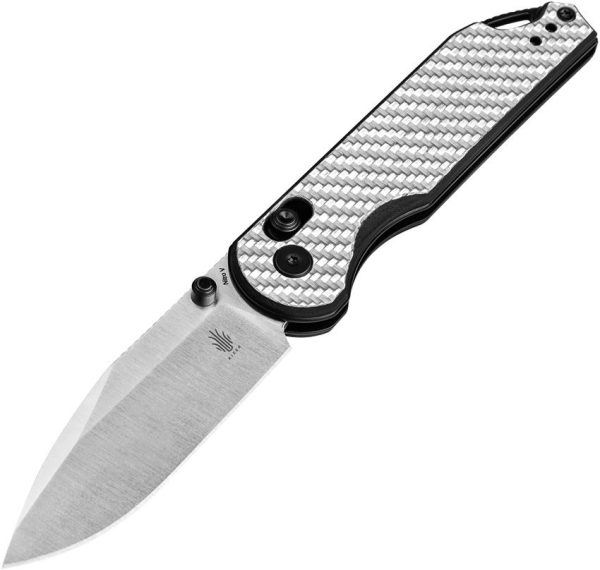 Kizer Assassin Clutch Lock Silver Carbon Fiber