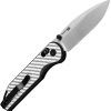 Kizer Assassin Clutch Lock Silver Carbon Fiber