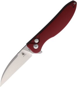 Kizer Cutlery Sway Back Button Lock Red Micarta