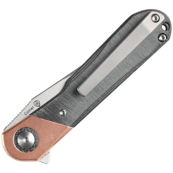 Kizer Comet Linerlock Black Linen Micarta 154CM