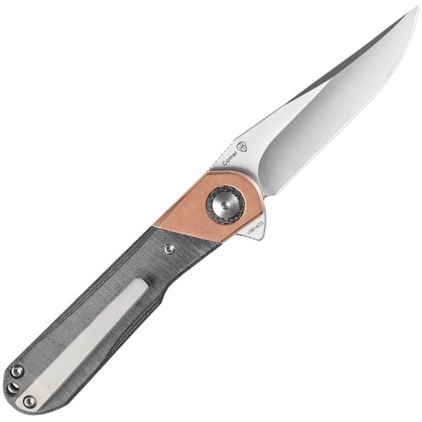 Kizer Comet Linerlock Black Linen Micarta 154CM