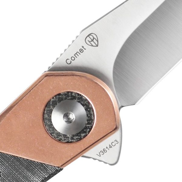 Kizer Comet Linerlock Black Linen Micarta 154CM