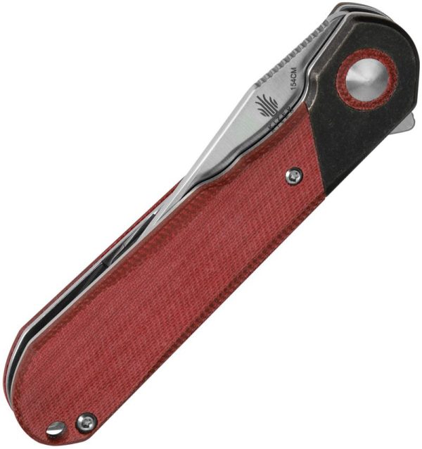 Kizer Comet Linerlock Red Denim Micarta 154CM