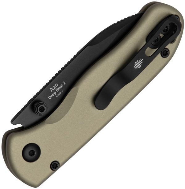 Kizer Drop Bear 2 Button Lock Tan Aluminum Nitro V