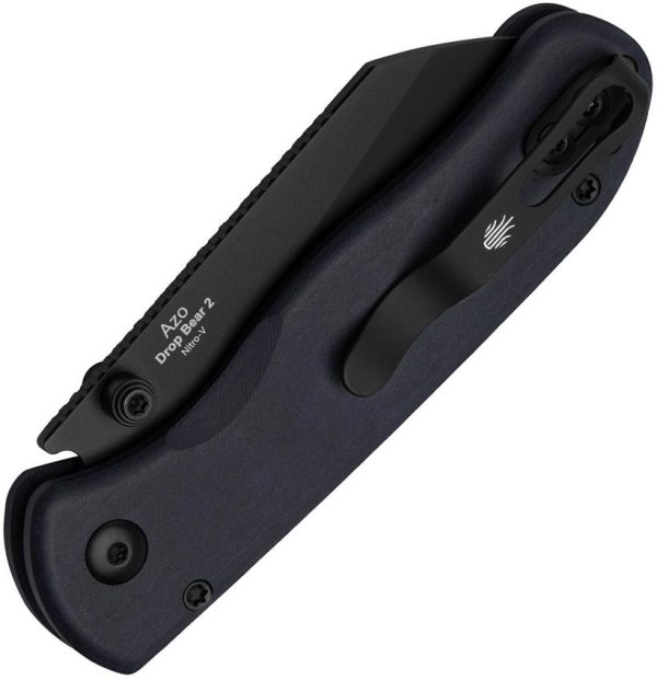 Kizer Drop Bear 2 Button Lock Blue Richlite Nitro V
