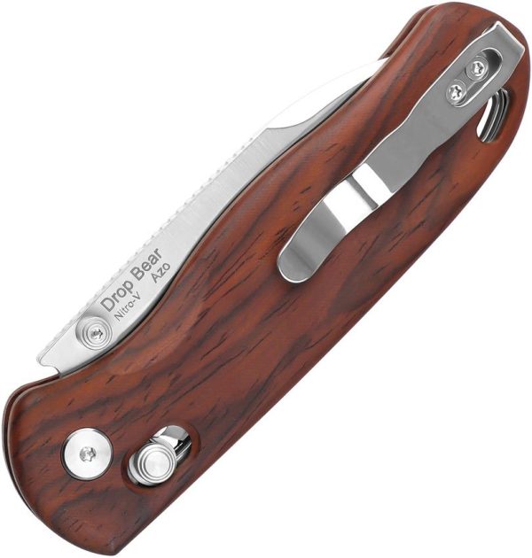 Kizer Drop Bear Clutch Lock - Rosewood Handle