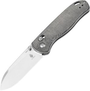 Kizer Drop Bear Axis Lock Gray Micarta 154CM