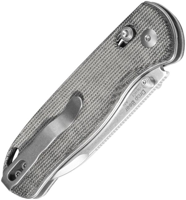Kizer Drop Bear Axis Lock Gray Micarta 154CM