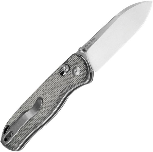 Kizer Drop Bear Axis Lock Gray Micarta 154CM