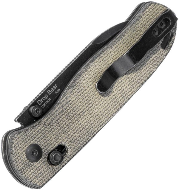 Kizer Drop Bear Axis Lock Gray Micarta 154CM