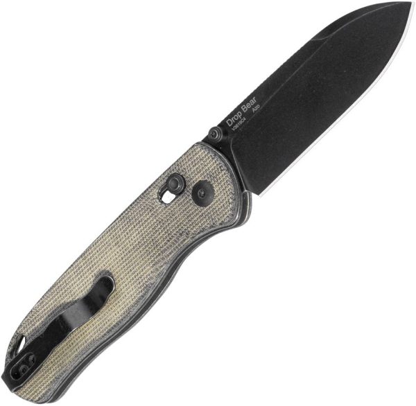 Kizer Drop Bear Axis Lock Gray Micarta 154CM