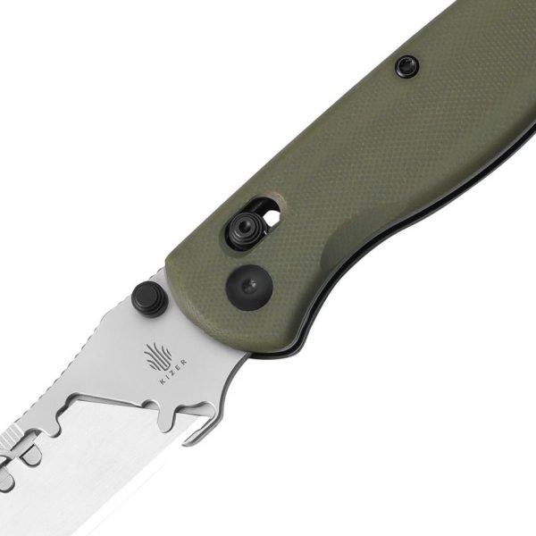 Kizer Drop Bear Utility Clutch OD Green G10 Handle