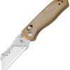 Kizer Drop Bear Utility Clutch Natural Micarta Handle