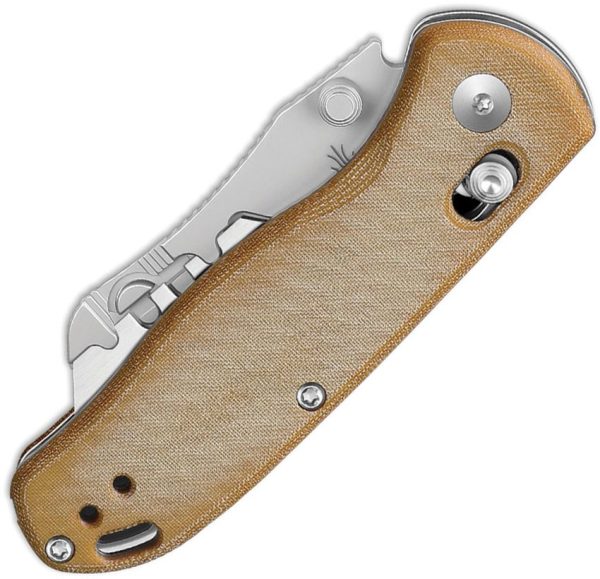 Kizer Drop Bear Utility Clutch Natural Micarta Handle