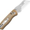 Kizer Drop Bear Utility Clutch Natural Micarta Handle