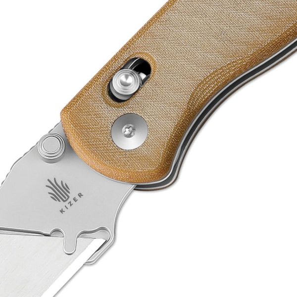 Kizer Drop Bear Utility Clutch Natural Micarta Handle