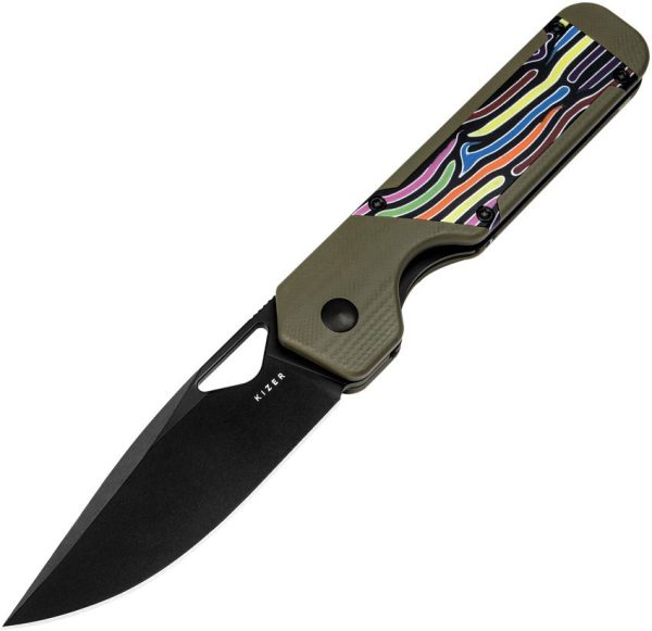 Kizer Cutlery Mini Militaw Framelock Green G10