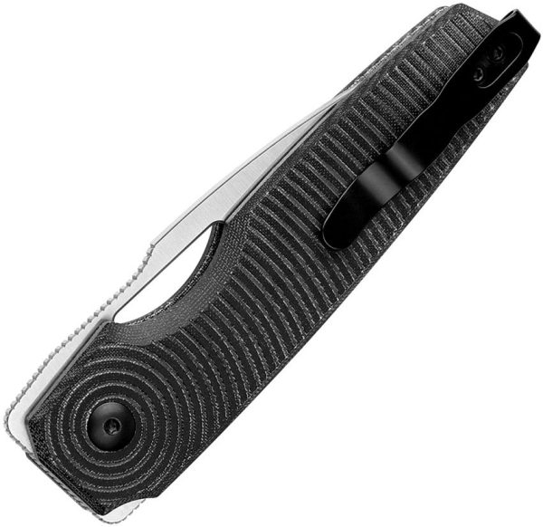 Kizer Cutlery Dogfish Button Lock - Black Micarta